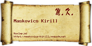 Maskovics Kirill névjegykártya